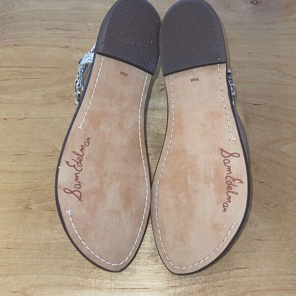 Sam Edelman Womens Leather Snakeskin Strap Wrap Flat Sandals Tan Size 9.5 - Picture 7 of 10